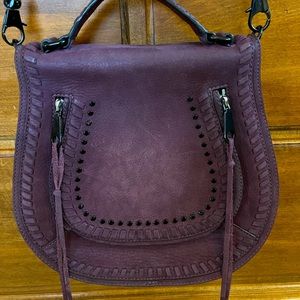 REBECCA MINKOFF BURGUNDY SUEDE PURSE